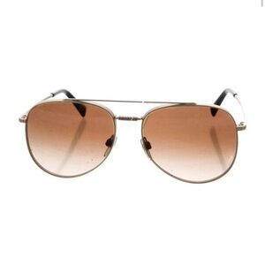Valentino Gold and Brown Aviator Sunglasses